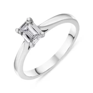 Platinum 0.64ct Diamond Emerald Cut Solitaire Ring