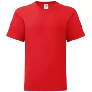 Fruit Of The Loom Childrens/Kids Iconic T-Shirt (5-6 Years) (Red)