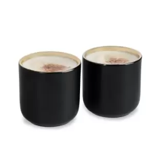 Set of 2 Insulated Black and Gold Mugs