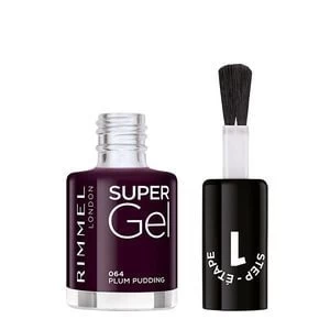 Rimmel Super Gel Nail Polish - 64 Plum Pudding, DARK PURPLE