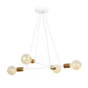 Emibig Bravo White/Copper Multi Arm Pendant Ceiling Light 4x E27