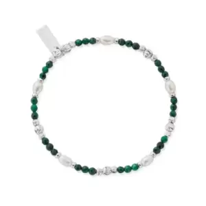 ChloBo Silver Pearl & Malachite Purity Bracelet