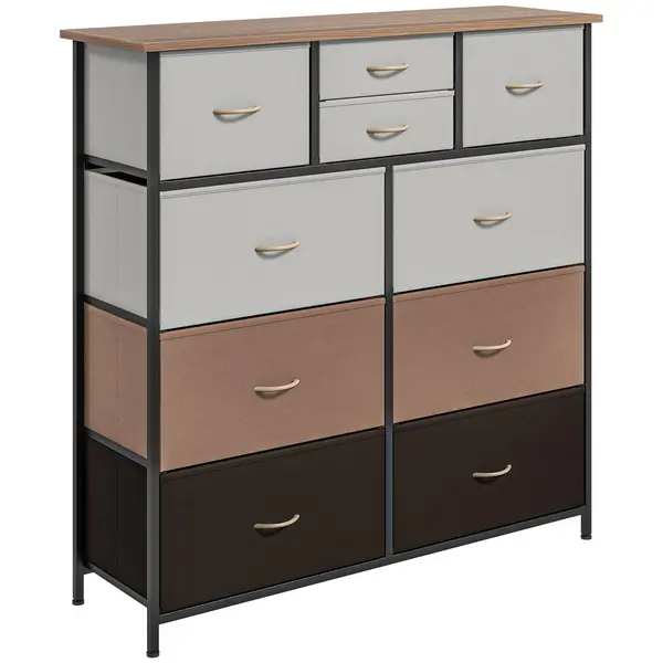 Chest of Drawers 10 Drawer Storage Organizer Unit with Steel Frame