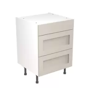 KitchenKIT Shaker 60cm 3-Drawer Unit - Matt Light Grey