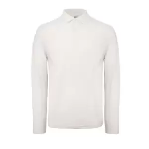 B&C ID.001 Mens Long Sleeve Polo (3XL) (Snow)