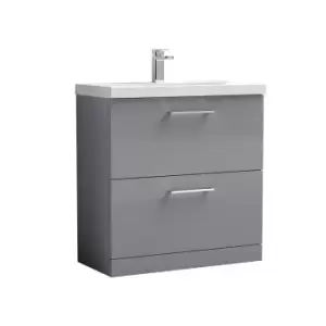 Nuie Arno 800mm Floor Standing 2 Drawer Vanity & Basin 3 Cloud Grey