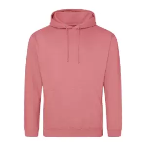 Awdis Unisex College Hooded Sweatshirt / Hoodie (L) (Dusty Rose)