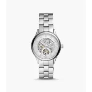 Fossil Womens Modern Sophisticate Automatic Stainless Steel Watch - Silver