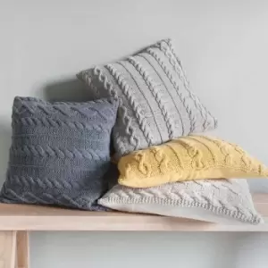 Crossland Grove Walton Cable Knit Cushion Ochre 45 X 45Cm