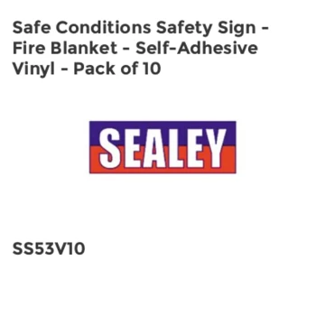 Safe Conditions Safety Sign - Fire Blanket - Self-Adhesive Vinyl - Pack of 10