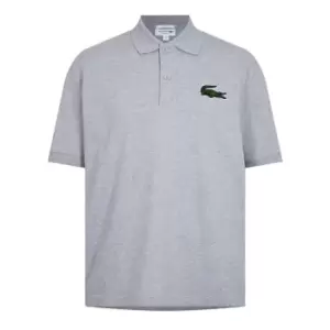 LACOSTE Embroidered Crododile Polo Shirt - Grey