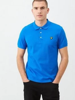 Lyle & Scott Plain Polo Shirt - Cobalt, Colbalt, Size S, Men