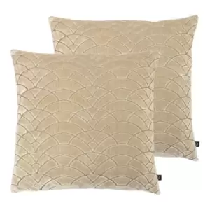 Ashley Wilde Dinaric Polyester Filled Cushions Twin Pack Viscose Gold/Mocha