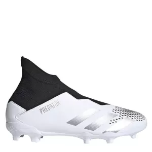 adidas Junior Predator Laceless 20.3 Firm Ground Football Boot - White, Size 12