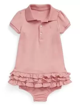 Ralph Lauren Baby Girl Ruffle Dress - Tickled Pink, Light Pink, Size 3 Months