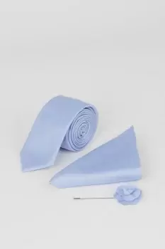 Dusty Blue Plain Tie Wedding Set