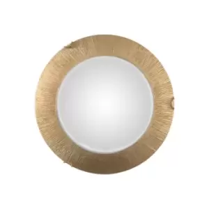 Moon Lifestyle Glass Simple Flush Ceiling Light Gold - Sun Gold Finish, 2x E27