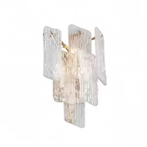 Piemonte 3 Light Wall Sconce Royal Gold, Glass
