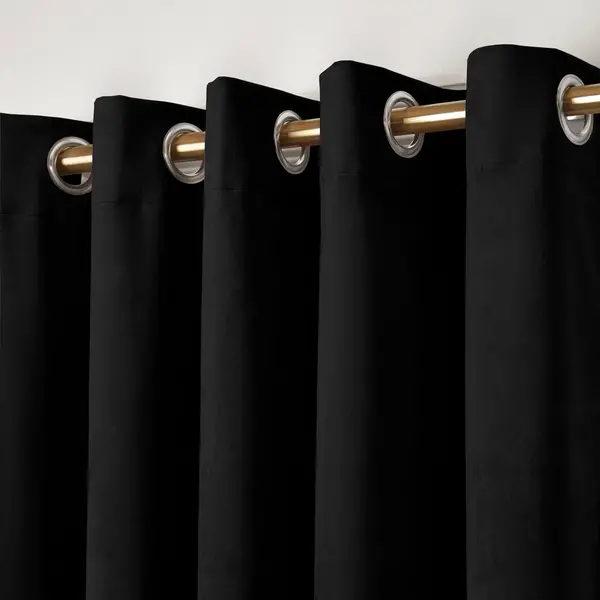 Laurence Llewelyn-Bowen Montrose Black Blackout Eyelet Curtains Black