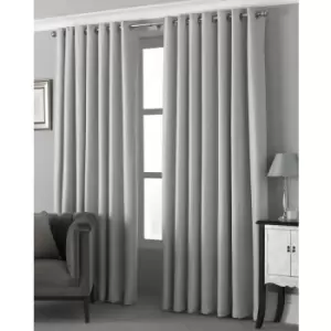 Riva Home Pendleton Ringtop Eyelet Curtains (168 x 137cm) (Silver) - Silver