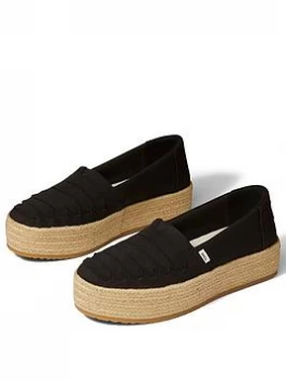 Toms Valencia Flatform Espadrille - Black, Size 4, Women