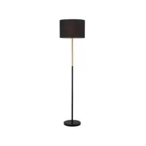 Larissa Vretsia Floor Lamp E27 Max 40W Iron, Wood, Fabric Matterial Black