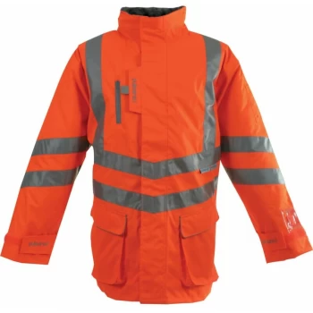 PR502 Hi-vis Orange XL Storm Coat - Pulsarail