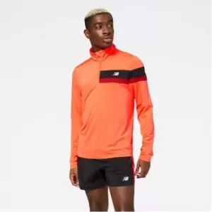 New Balance Accelerate quarter Zip Mens Running Top - Red