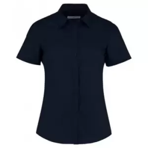 Kustom Kit Womens/Ladies Short Sleeve Tailored Poplin Shirt (12) (Dark Navy)