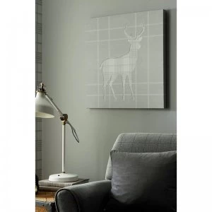 Tartan Stag Stitched Silhouette Printed Canvas