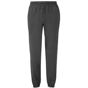 Fruit Of The Loom Mens Elasticated Cuff Jog Pants / Jogging Bottoms (2XL) (Dark Heather)