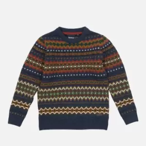 Barbour Boys Case Fair Isle Crew Necl Jumper - Navy Marl - XXL (14-15 Years)