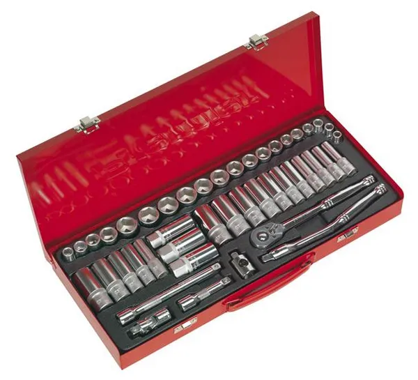 Sealey AK692P Socket Set 45pc 3/8Sq Drive 6pt WallDrive&#174; - DuoMetric&#174; Platinum