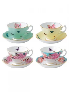 Royal Albert Miranda Kerr Teacups Saucers Set of 4