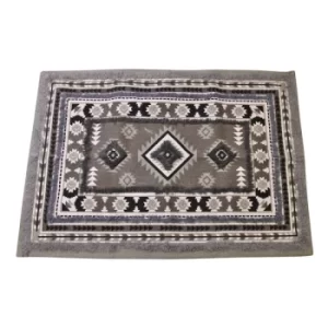 Grey Printed & Tufted Rug, 60x90cm