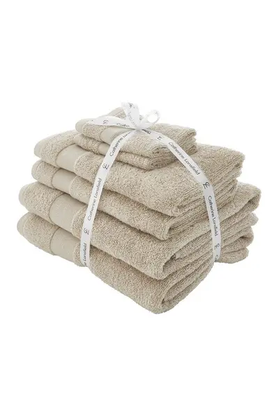 Catherine Lansfield 'Anti Bacterial' Cotton 6 Piece Towel Bale Natural