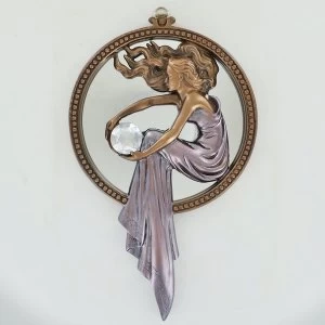 Lady Holding Ball Cold Cast Bronze Mirror