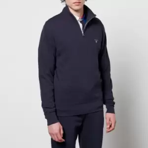 GANT Mens Waffle Half-Zip Sweatshirt - Evening Blue - M