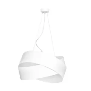 Vieno White Cylindrical Pendant Ceiling Light 2x E27