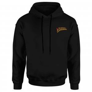 DC Superman Embroidered Unisex Hoodie - Black - S