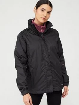 Regatta Leera IV Waterproof Jacket - Black/Silver , Black/Silver, Size 16, Women