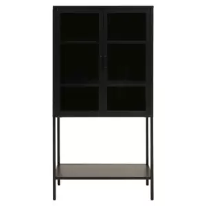 Interiors by PH Acier Two Door Black Cabinet With Shelf