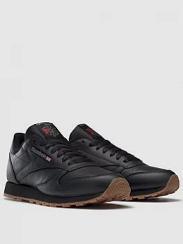 Reebok Classic Leather - Black/Gum, Size 8, Men