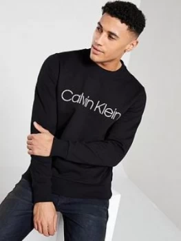 Calvin Klein Cotton Logo Sweatshirt - Black, Size XL, Men