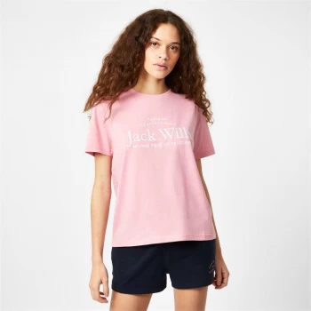 Jack Wills Forstal Boyfriend Logo T-Shirt - Pink