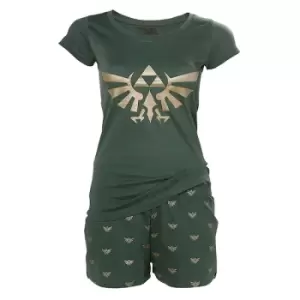 Nintendo Legend of Zelda Hyrule Royal Crest Shortama Large Nightwear Set