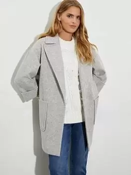 Dorothy Perkins Relaxed Edge To Edge Coat - Grey, Size 8, Women