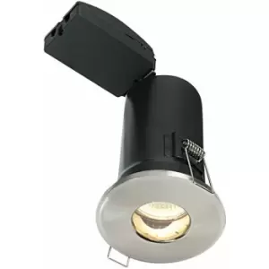 Loops - IP65 Bathroom fire rated GU10 Lamp Ceiling Down Light Nickel push fit fast fix