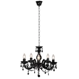 Lucide ARABESQUE - Chandelier - Ø45cm - 5xE14 - Black