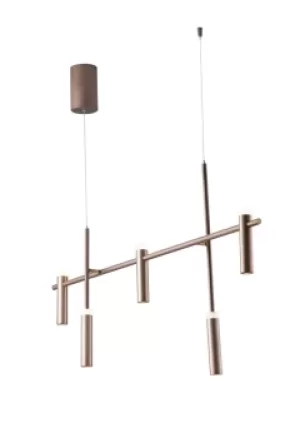 Candle LED Bar Pendant 5 Light, Bronze